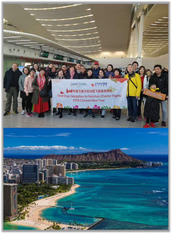 新一线城市领跑2018春节出境游 杭州首次直飞夏威夷包机全部售罄
